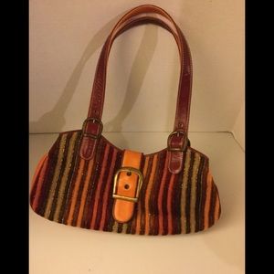 Isabella Fiore Hobo Corduroy Stripped Purse